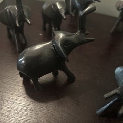 Pottery Barn Place Card Holders Bronze Metal Elephant Trunk Up 3×3” Set Of 8