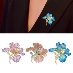 Traditional Floral Design Brooch Alloy Coat Suit Dress Safety Badge Lapel Pin