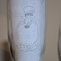 Warner Bros. Looney Tunes Wedded Bliss Wedding Champagne Flutes Set of 2 Mint