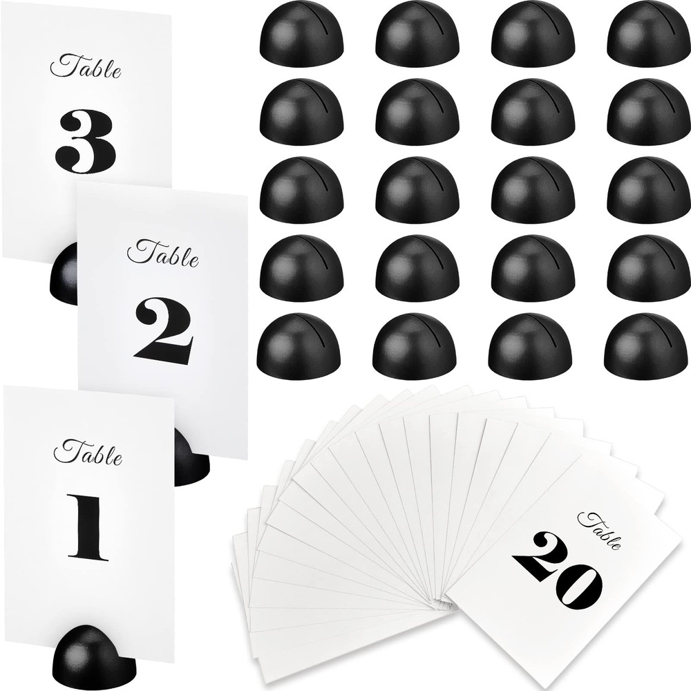 20 Pieces Table Number Cards Round Table Number Stands Modern Cursive Number …