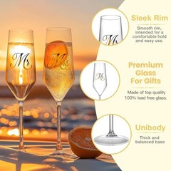Mr. & Mrs. Champagne Flute Set, Wedding Decor – His and Hers, Wedding