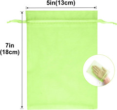 25PCS Drawsring Organza Bags 5×7 inches – Light Green Organza Gift Bag, Sheer Me