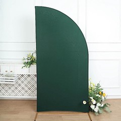 7 ft x 3 ft HUNTER GREEN Matte Fitted Spandex Half Moon Arch Stand Cover Wedding