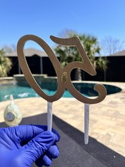 Studio His & Hers 50 th anniversary gold with rhinestones cake topper numbers