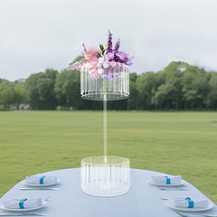 30*75cm Acrylic Flower Rack,2-tier Flower Stand With Hanging Pendants Forwedding