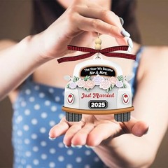 Wedding Gifts for Couples 2025 – Wood Hanging Ornament for 2025 Car Style 2