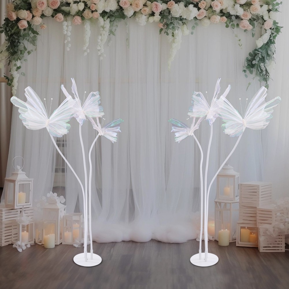 6 Head Butterfly Decoration with Standing Base Artificial Decoration Butterflies