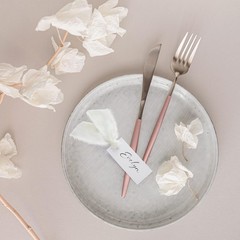 50 Pcs Name Place Cards Blank Chiffon Ribbon 1.57×3.54 Inch Hanging Tags Ivory