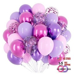 Pink and Purple Balloons, 68PCS 12 Inch Metallic Purple Pink Pink Purple