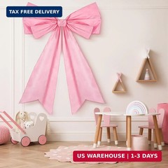 1 Pcs Large Pink Coquette Bow for Backdrop 27.6 x 21.7 Inches Big Pink Bows Room