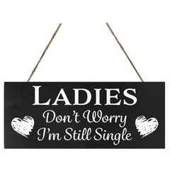 JennyGems Funny Wedding Signs Ring Bearer Ladies Don’t Worry I’m Single (Black)