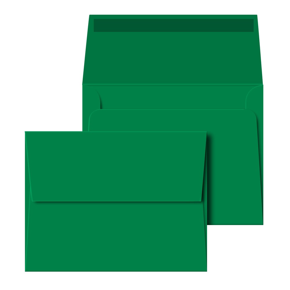 A2 Envelopes, 4 3/8″ x 5 3/4″, Green, Square Flap, 24w (90gsm), 100 per Pack