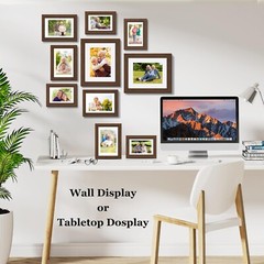 Picture Frames Set of 10, Collage Picture Frames for 8×10, 5×7, 4×6 Photos Re…