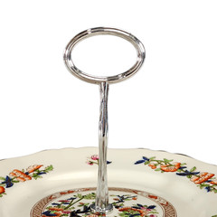 Vintage Indian Tree Cake Plate Stand Tower Cream Red England 1960’s