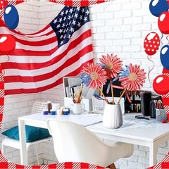 3 Pcs 4th of July Patriotic Flowers Artificial Independence Day Red White Blue