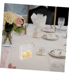 50X Clear PVC Boxes Wedding Favour Gift Candy Package Box Transparent Rectangle