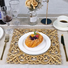 MAONAME 12″ Gold Charger Plates Set of 6, Mirror Charger for Dinner Plates, P…