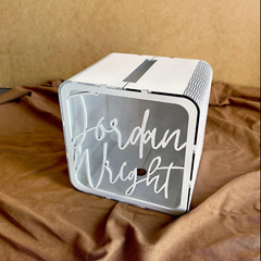 Personalised Laser Cut Wooden Wedding Card Wishing Box – Square