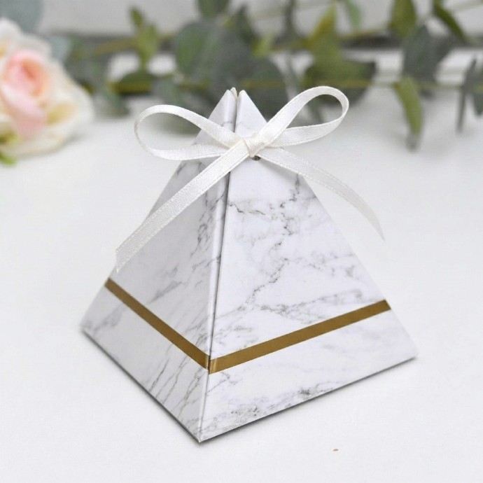 25 Pc Mini Triangle Party Favor Box, 3″x2.75″ Small Gift Box Wedding Favor White