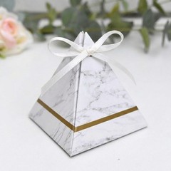 25 Pc Mini Triangle Party Favor Box, 3″x2.75″ Small Gift Box Wedding Favor White