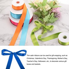 100 Yard Satin Ribbon Double Sided Grosgrain Silk Ribbon, 1.5″/Blue
