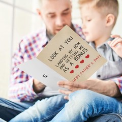 Funny Step Dad Fathers Day Card, Humor Bonus Father’s Day Card Gifts for Dad …