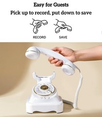 RetroVox Audio Guest Book Wedding Phone Guestbook and White & Sign Holder E