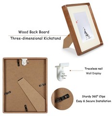 5×7 Picture Frame, Display Photos 4×6 with Mat or 5×7 without Mat, Made of So…