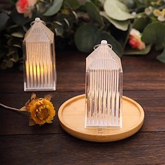 CLEAR 6 Mini 3.5″ Warm White Acrylic Crystal Lantern DESK LAMP Decorative LED