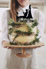 Fishing Wedding Cake Topper, Funny Bride and Groom Cake Decoration, Fishing Them