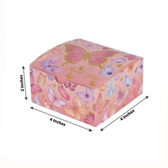 25 Pink Butterfly Themed Party Favor Boxes «Thank You» Print Events Decorations