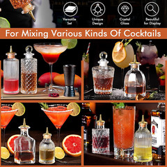 Bitters Bottle 8Pcs Glass Dash Bottle Set for Cocktail with Zinc Alloy Dasher To