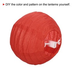 6pcs 4 Inch Folding Hanging Paper Lanterns Small Lampshade Red