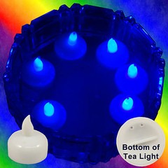 NEW 18 Blue Led Floating Floral Tea Light Candle for Wedding Centerpiece Decor