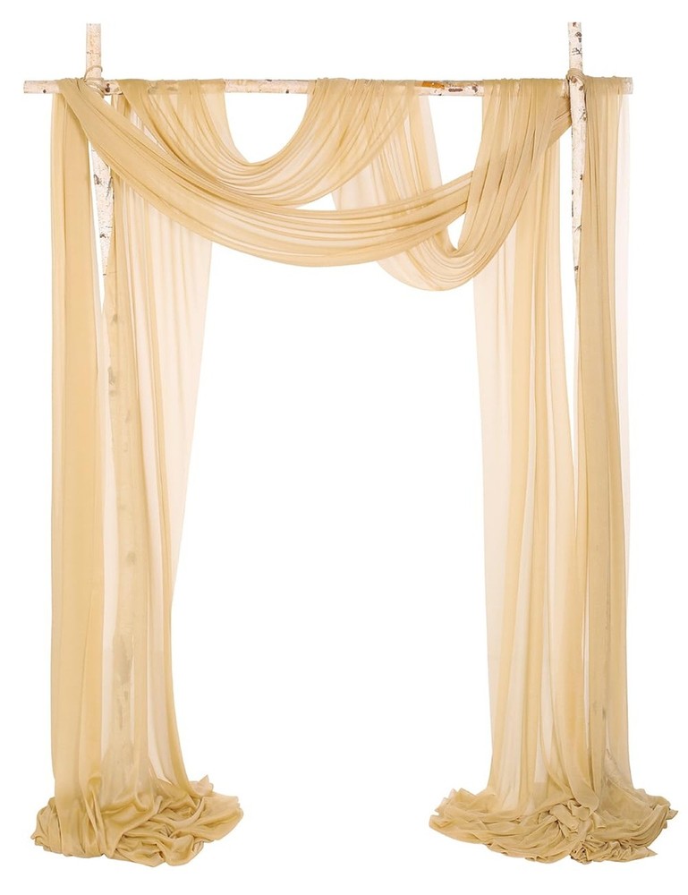 2 Panels 18Ft Sheer Wedding Arch Drapes, Slightly Shimmery Draping Fabric for…