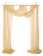 2 Panels 18Ft Sheer Wedding Arch Drapes, Slightly Shimmery Draping Fabric for…