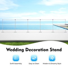 Wedding Silver/Purple Decoration Stand Rectangle Party Backdrop W/ Pedestal