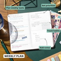 Pocket – Small Undated Monthly & Weekly Goal Journal and Calendar for