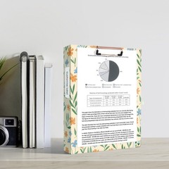 Ospelelf Binder 3 Ring 1 Inch, Round Ring Clipboard Binder for Letter Size Pa…