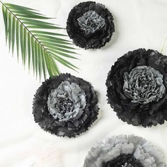 24 pack 7″ 9″ 11″ Charcoal Grey Tissue Paper Carnation Flowers Home Backdrop