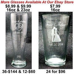 Personalized Pilsner Glasseware Custom Wedding Bridesmaids Anniversary Gifts