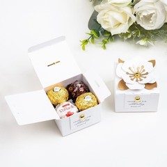 20 PCS Elegant White Floral Candy Boxes – Perfect for Weddings & Baby Showers