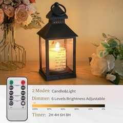 Sympathy Gifts for Loss of Loved One, Memorial Gift Lantern with Card, Black