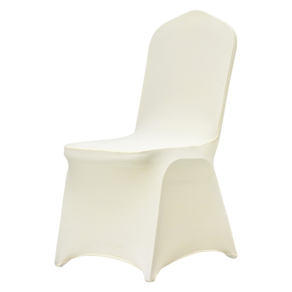 Uimoso 100PCS Ivory(Beige) Spandex Chair Covers for Events, Weddings, and Dining