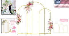 Elegant Gold Wedding Arch Set of 3 – 7.2FT, 6.6FT, 6FT