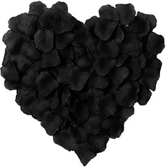 1000 Pieces Artificial Silk Rose Petals Flower Decoration Wedding Party Black