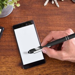 50 Pcs Black Inkling Ballpoint Pen with Stylus 2 in 1 Ballpoint Pen for Touch…