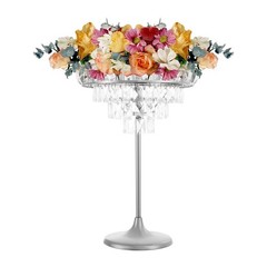 Wedding Flower Stand Clear Acrylic & Silver Iron 42 × 60 cm Floor/Tabletop