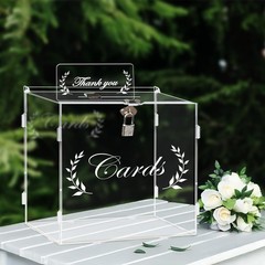 Clear Card Boxes with Lock – Gift Card Box Money Box Holder for Reception Ann…