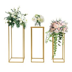 3PCS Flower Holders Rectangular Flower Stand Geometric Floral Display Holder